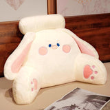 Maxbell Back Rest Pillow Breathable Cute Reading Pillow for Watching TV Gaming Couch White Rabbit Shape