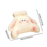 Maxbell Back Rest Pillow Breathable Cute Reading Pillow for Watching TV Gaming Couch White Rabbit Shape