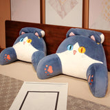 Maxbell Back Rest Pillow Breathable Cute Reading Pillow for Watching TV Gaming Couch Blue Cat Shape
