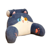 Maxbell Back Rest Pillow Breathable Cute Reading Pillow for Watching TV Gaming Couch Blue Cat Shape