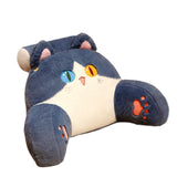 Maxbell Back Rest Pillow Breathable Cute Reading Pillow for Watching TV Gaming Couch Blue Cat Shape