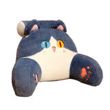 Maxbell Back Rest Pillow Breathable Cute Reading Pillow for Watching TV Gaming Couch Blue Cat Shape
