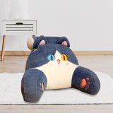 Maxbell Back Rest Pillow Breathable Cute Reading Pillow for Watching TV Gaming Couch Blue Cat Shape