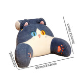 Maxbell Back Rest Pillow Breathable Cute Reading Pillow for Watching TV Gaming Couch Blue Cat Shape