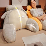 Maxbell Back Rest Pillow Breathable Cute Reading Pillow for Watching TV Gaming Couch Gray Dog Shape