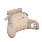 Maxbell Back Rest Pillow Breathable Cute Reading Pillow for Watching TV Gaming Couch Gray Dog Shape