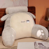 Maxbell Back Rest Pillow Breathable Cute Reading Pillow for Watching TV Gaming Couch Gray Dog Shape