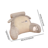 Maxbell Back Rest Pillow Breathable Cute Reading Pillow for Watching TV Gaming Couch Gray Dog Shape