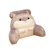 Maxbell Back Rest Pillow Breathable Cute Reading Pillow for Watching TV Gaming Couch Gray Hamster Shape