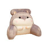 Maxbell Back Rest Pillow Breathable Cute Reading Pillow for Watching TV Gaming Couch Gray Hamster Shape