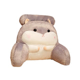 Maxbell Back Rest Pillow Breathable Cute Reading Pillow for Watching TV Gaming Couch Gray Hamster Shape