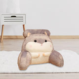 Maxbell Back Rest Pillow Breathable Cute Reading Pillow for Watching TV Gaming Couch Gray Hamster Shape