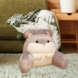 Maxbell Back Rest Pillow Breathable Cute Reading Pillow for Watching TV Gaming Couch Gray Hamster Shape