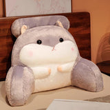 Maxbell Back Rest Pillow Breathable Cute Reading Pillow for Watching TV Gaming Couch Gray Hamster Shape
