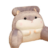 Maxbell Back Rest Pillow Breathable Cute Reading Pillow for Watching TV Gaming Couch Gray Hamster Shape