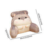 Maxbell Back Rest Pillow Breathable Cute Reading Pillow for Watching TV Gaming Couch Gray Hamster Shape