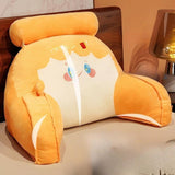 Maxbell Back Rest Pillow Breathable Cute Reading Pillow for Watching TV Gaming Couch Brown