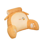 Maxbell Back Rest Pillow Breathable Cute Reading Pillow for Watching TV Gaming Couch Brown