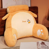 Maxbell Back Rest Pillow Breathable Cute Reading Pillow for Watching TV Gaming Couch Brown