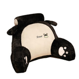 Maxbell Back Rest Pillow Breathable Cute Reading Pillow for Watching TV Gaming Couch Black Dog Shape