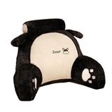 Maxbell Back Rest Pillow Breathable Cute Reading Pillow for Watching TV Gaming Couch Black Dog Shape