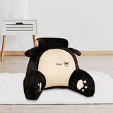 Maxbell Back Rest Pillow Breathable Cute Reading Pillow for Watching TV Gaming Couch Black Dog Shape