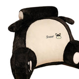 Maxbell Back Rest Pillow Breathable Cute Reading Pillow for Watching TV Gaming Couch Black Dog Shape