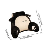 Maxbell Back Rest Pillow Breathable Cute Reading Pillow for Watching TV Gaming Couch Black Dog Shape