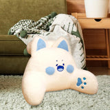 Maxbell Backrest Pillow Decor Waist Support Pillow for Watching Home Blue and White