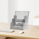 Maxbell Wall File Organizer Modern Mail Organizer for Postcards Sort File Countertop Gray