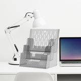 Maxbell Wall File Organizer Modern Mail Organizer for Postcards Sort File Countertop Gray