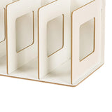 Maxbell Wooden Desktop Bookshelf Multifunctional File Organizer for Office Desk Dorm White