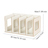 Maxbell Wooden Desktop Bookshelf Multifunctional File Organizer for Office Desk Dorm White