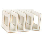 Maxbell Wooden Desktop Bookshelf Multifunctional File Organizer for Office Desk Dorm White