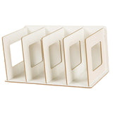 Maxbell Wooden Desktop Bookshelf Multifunctional File Organizer for Office Desk Dorm White
