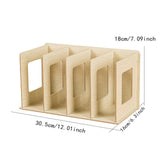 Maxbell Wooden Desktop Bookshelf Multifunctional File Organizer for Office Desk Dorm Beige