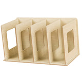 Maxbell Wooden Desktop Bookshelf Multifunctional File Organizer for Office Desk Dorm Beige