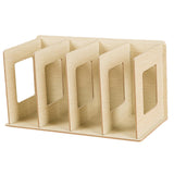 Maxbell Wooden Desktop Bookshelf Multifunctional File Organizer for Office Desk Dorm Beige
