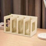 Maxbell Wooden Desktop Bookshelf Multifunctional File Organizer for Office Desk Dorm Beige