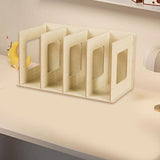 Maxbell Wooden Desktop Bookshelf Multifunctional File Organizer for Office Desk Dorm Beige