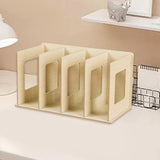 Maxbell Wooden Desktop Bookshelf Multifunctional File Organizer for Office Desk Dorm Beige