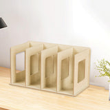 Maxbell Wooden Desktop Bookshelf Multifunctional File Organizer for Office Desk Dorm Beige