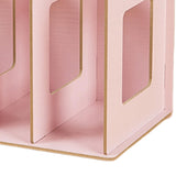 Maxbell Wooden Desktop Bookshelf Multifunctional File Organizer for Office Desk Dorm Pink