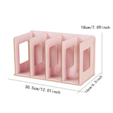 Maxbell Wooden Desktop Bookshelf Multifunctional File Organizer for Office Desk Dorm Pink