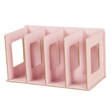 Maxbell Wooden Desktop Bookshelf Multifunctional File Organizer for Office Desk Dorm Pink