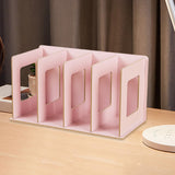 Maxbell Wooden Desktop Bookshelf Multifunctional File Organizer for Office Desk Dorm Pink