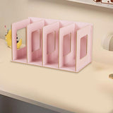 Maxbell Wooden Desktop Bookshelf Multifunctional File Organizer for Office Desk Dorm Pink