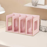 Maxbell Wooden Desktop Bookshelf Multifunctional File Organizer for Office Desk Dorm Pink