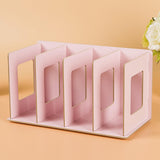 Maxbell Wooden Desktop Bookshelf Multifunctional File Organizer for Office Desk Dorm Pink