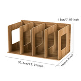 Maxbell Wooden Desktop Bookshelf Multifunctional File Organizer for Office Desk Dorm Brown